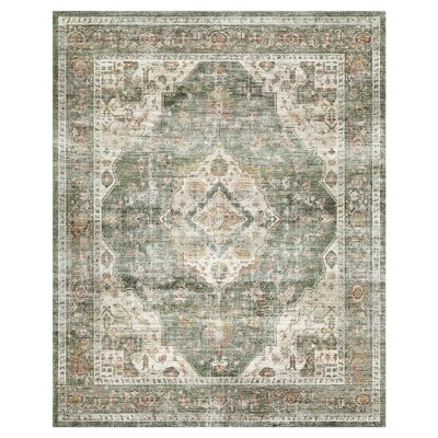 MontVoo Oriental Machine Washable Area Rug Sage Green