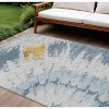Denim Blue And Sky Blue Abstract Washable Indoor Outdoor Area Rug - 2 of 4