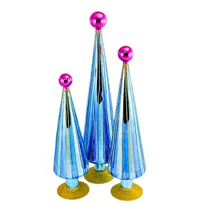 Cody Foster 19.0 Inch Carnival Trees Blue/Pink Christmas Decorative Tree Set , Christmas Decor Spring Easter Christmas (3PC) - 1 of 4