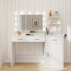 Vanity Desk with Mirror, LED Lights and Power Outlet Makeup Table with 3 Drawers and Storage Shelves Dressing Table for Bedroom Dressing Room - 2 of 4