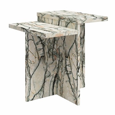 Brielle 27'' Onyx Faux Marble Accent Table