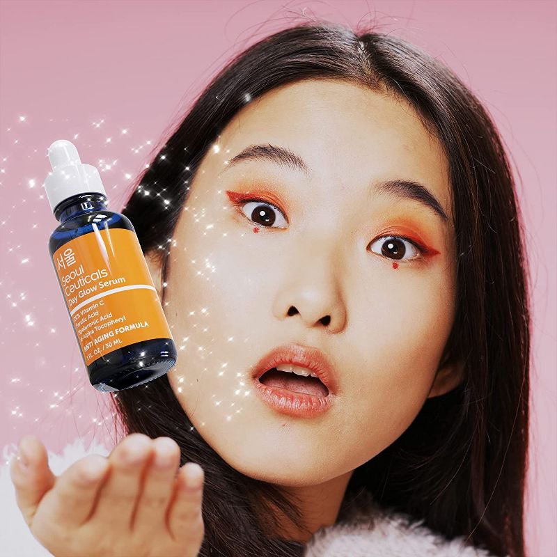 Seoul Ceuticals Korean Skin Care K Beauty - 20% Vitamin C Hyaluronic Acid Serum + CE Ferulic Acid Provides Potent Anti Aging, Anti Wrinkle, 1oz, 2 of 6