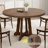 Round Dining Table for 4,Kitchen Dining Room Circle Dinner Pedestal Table,Space Saving Wood Kitchen & Dining Room Furniture - 3 of 4