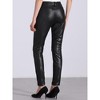 Allegra K Women's Faux Leather High Waist Stretch Slim Fit Motorcycle Legging Pants - 3 of 4