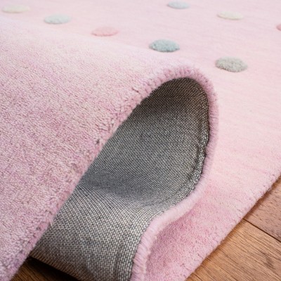 Handmade Light Pink Wool Tufted Kids' Rug - 3x5 Feet