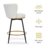 Kumasinova Modern 360° Swivel Bar Stools, Counter Height Bar Stools Set of 2, Upholstered Counter Stool, Counter Height Stools with Metal Legs - 3 of 4