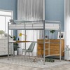 NicBex Twin Size Bunk Bed with L-Shaped Desk Loft Bed Metal Bed Frame with Ladder and Full Length Guardrails, No Box Spring Required - 2 of 4
