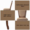 Fabric Armless Side Chair Set of 2 with Cherry Finish, Queen Anne Legs and Wooden Apron Trim for Living Room - 3 of 4
