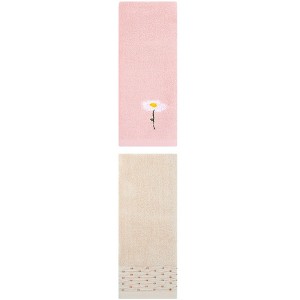 REGALWOVEN Embroidered Cotton Bathroom Decorative Hand Towels 14" x 30"/13" x 30" 2 Pcs - 1 of 4