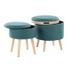 NicBex Round Polyester Storage Ottoman Bench,Storage Ottoman with Removable Lids and Matching Stool,Modern Storage Bench for Living Room,Bedroom - 4 of 4