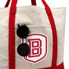 Bradley University Primary Logo Canvas Tote Bag With External Pocket, Reusable Shoulder Bag for Shopping, School, Beach - 2 of 4