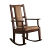 Fabric Upholstered Rocking Chair with Padded Seat, Tall Back and Espresso Finish for Living Room - 3 of 4