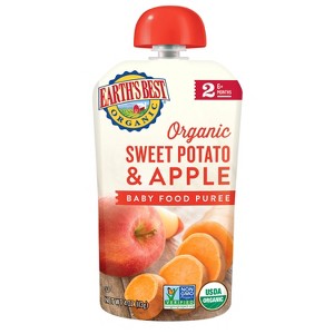 Earth's Best Organic Stage 2 Sweet Potato Apple Baby Food - (Select Count) - 1 of 4