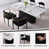Modern 7-Piece Faux Marble Dining Table with Boucle Chairs in Dining Room Set for Kitchen - Morden Fort - 2 of 4