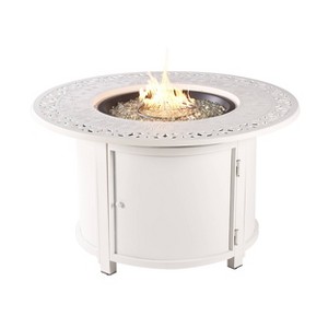 44" Round Aluminum 55000 BTUs Propane Fire Pit Table with Two Covers - Oakland Living
 - 1 of 4