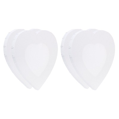 Unique Bargains Heart-Shaped Painting Canvas Panels 4 Pcs White