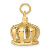 Black Bow Jewelry 14k Yellow Gold 3D Crown Charm or Pendant, 14mm (9/16 inch) - 2 of 4