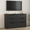 Black Wood 6-Drawer Modern Chest with Embedded Handles – Stylish Organizer for Bedroom, Living Room, Nursery and Hallway - 3 of 4