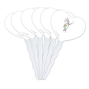Looney Tunes Bugs Bunny What's Up Doc? Heart Love Cupcake Picks Toppers Decoration Set of 6 - 1 of 4