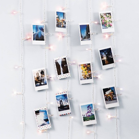 Merkury Photo Clips Curtain Lights Cascading Led String Lights Pink Ombre :  Target