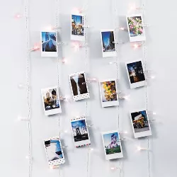Merkury Photo Clips Curtain Lights Cascading LED String Lights Pink Ombre