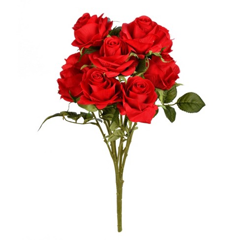 Vickerman 17 5 Artificial Red Rose Bush Target