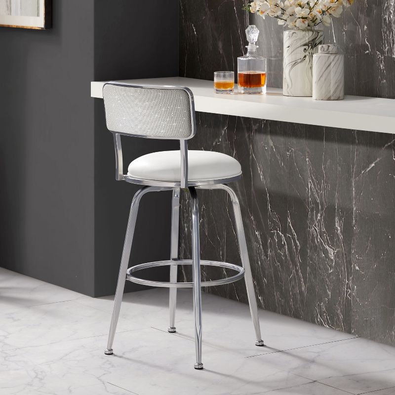 Baltimore Metal and Upholstered Swivel Bar Height Stool Chrome - Hillsdale Furniture, 3 of 13