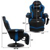 Costway Massage Gaming Recliner Reclining Racing Chair Swivel BlackGrayBlueRed Pink - 3 of 4
