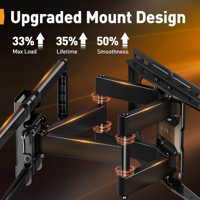 UL-Listed Full Motion TV Wall Mount for 40-86" TVs up to 132 lbs, Tool-Free Tilt, Swivel & Extension, Max VESA 600x400mm