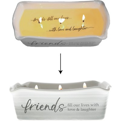 Pavilion Gift Company - Friends - 12 oz - 100% Soy Wax Reveal Triple Wick Candle Scent: Tranquility - Flame Candles