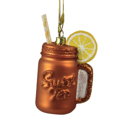 Holiday Ornament 4.0" Sweet Tea W/ Lemon Drink Beverage Straw Summertime  -  Tree Ornaments