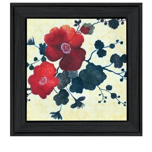 HomeRoots Japanese Blossoms Black Framed Print Wall Art - 1 of 4