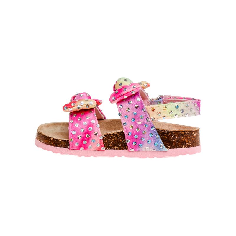 Laura Ashley Girls Footbed Toddler Buckle Sandals Hook and Loop, 2 of 6