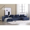 133.45" U-Shaped Modular Sectional Sofa, 4-Seater Corduroy Couch with 2 Chaise Lounges, 8 Pillows, Striped Fabric Upholstered Sofa for Living Room - 3 of 4