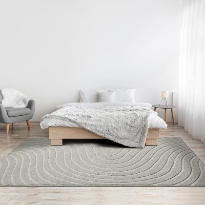 Elegant Gray Geometric 6x9 Synthetic Area Rug for Easy Care