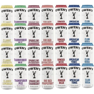Owen’s Craft Mixers, | Vodka Mixer Packs | Rio Red Grapefruit, Ginger Beer, American Tonic, Club Soda, Classic Lemonade, Transfusion Mix & Sparkling Cranberry | Vegan & Gluten-Free Soda Mocktail and Cocktail Mixer - 1 of 1