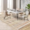 Washable Runner Rug, Modern Abstract Print Carpet, Non-Slip Low Pile Linen Texture Foldable Rug for Kitchen, Entryway - 3 of 4