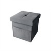 Home Design Chico 12" Tufted Upholstered Folding Storage Bench With Pocket - 2 of 4