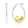 Donatello Gian Sterling Silver Two-Tone Love Hoops - 2 of 3