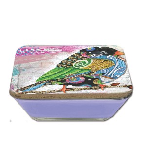 Courtside Market Cafe Swirly Bird Bright Edition  3-in-1 20 oz Soy Wax Candle with Decorative Art Lid - 1 of 4
