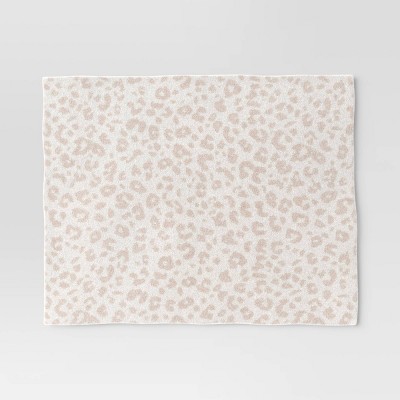 Cozy Feathery Knit Cheetah Throw Blanket Beige - Threshold&#8482;_1