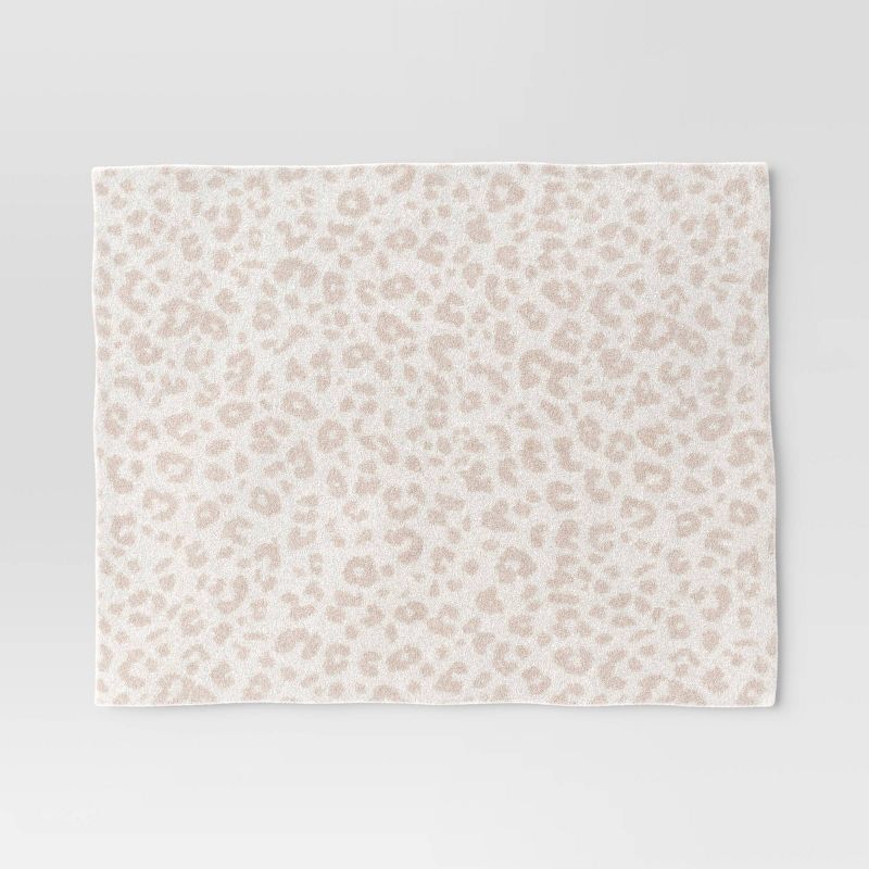 Cozy Feathery Knit Cheetah Throw Blanket Beige - Threshold&#8482;, 4 of 13
