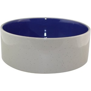 Ethical Stoneware Crock Dog Dish, Blue & Tan, 7.5" - 1 of 1