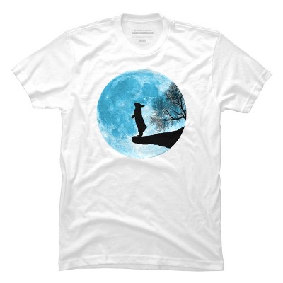 Men's Design By Humans Moon Bunny By Maryedenoa T-Shirt