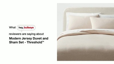 King Dark Gray Cotton Jersey Duvet and Sham Set