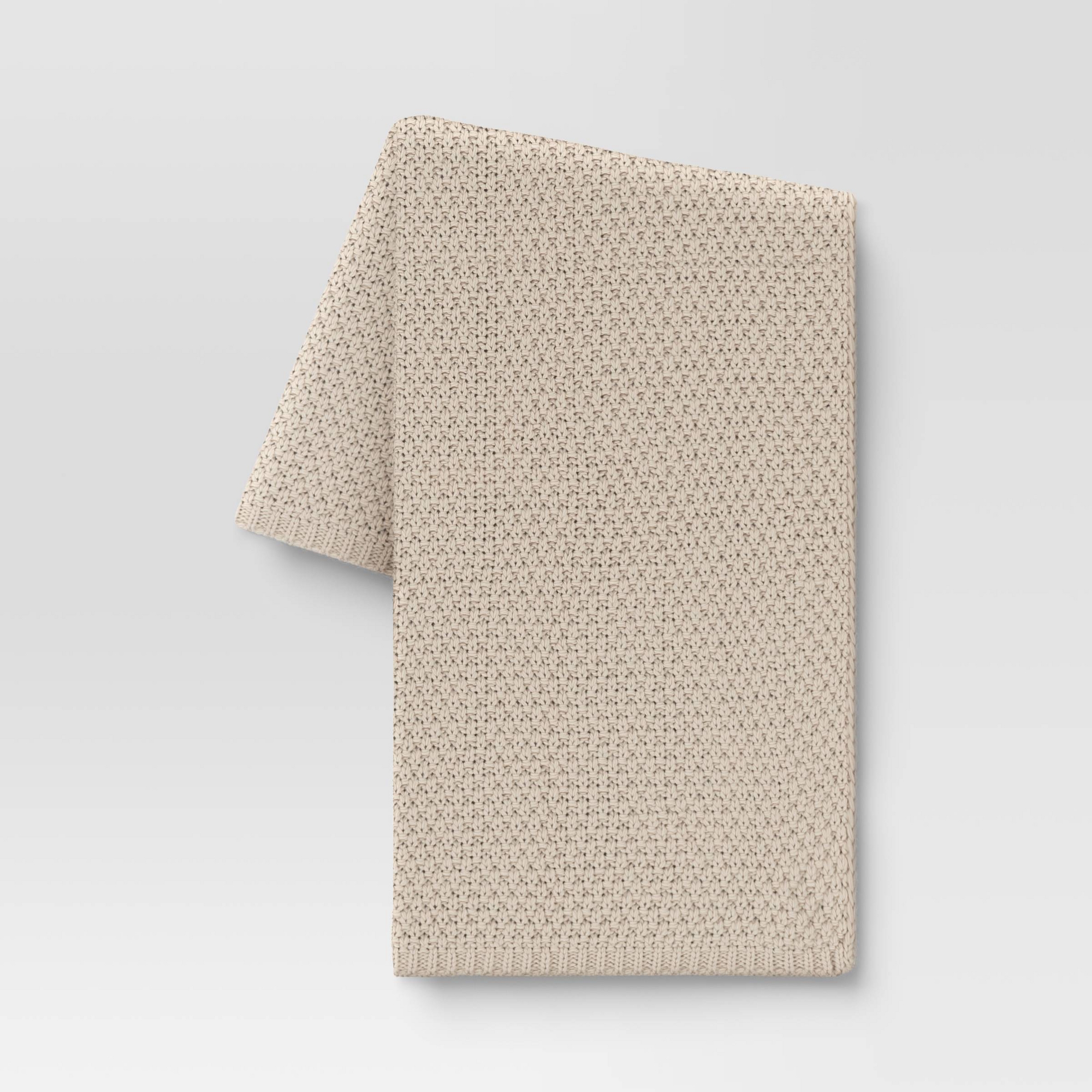 Oversized Recycled Knit Throw Blanket Off-White - Threshold™