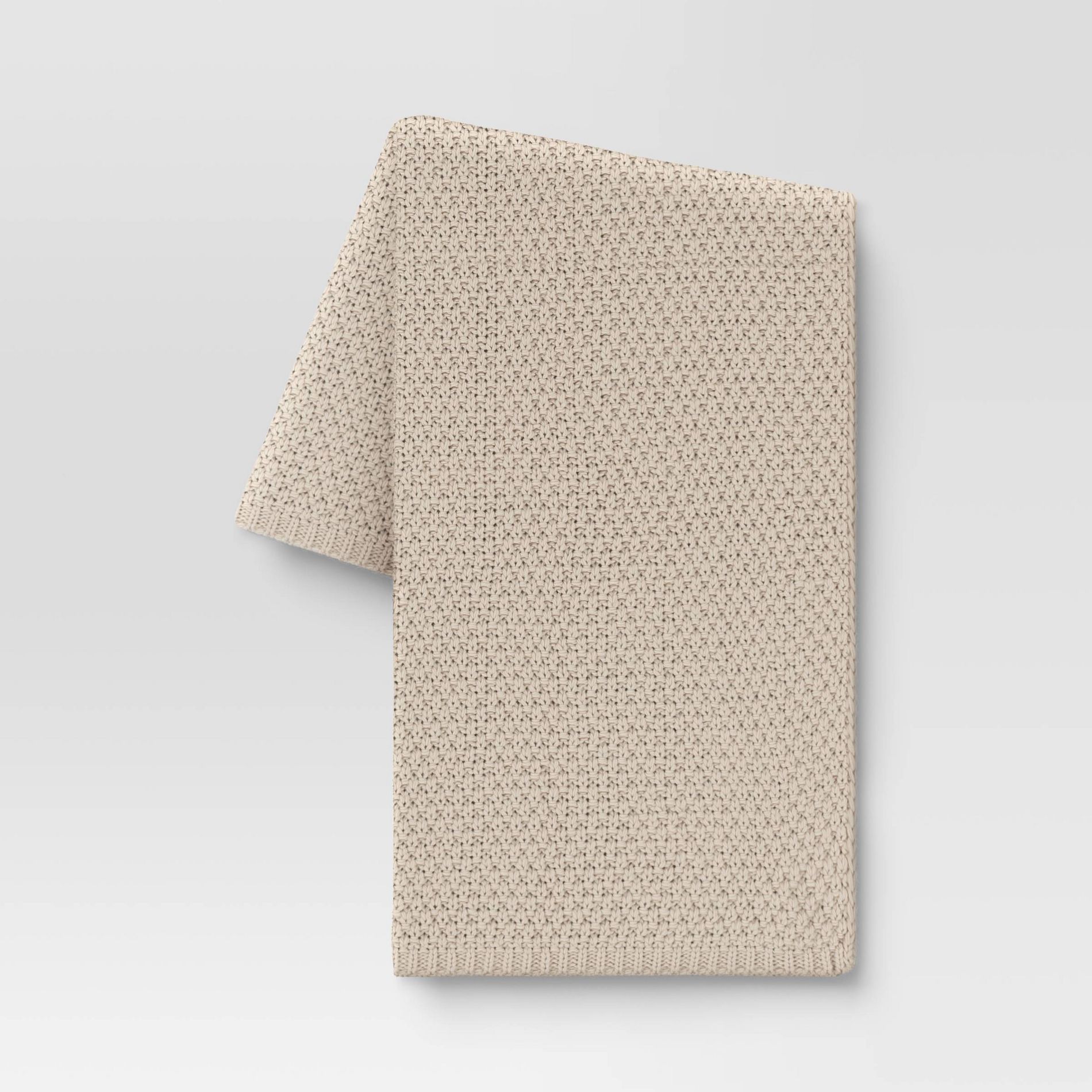 Oversized Recycled Knit Throw Blanket Off-White - Threshold™: Midweight, Machine Washable, 50x70"