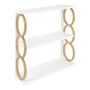28" x 8" x 31" Ring Wooden 3-Tier Shelf White - Kate & Laurel All Things Decor: Mid-Century Storage Display - 1 of 4