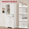 72 Inch Tall Pantry Cabinet, Farmhouse Kitchen Storage Cabinet with 6 Door Shelves, 4 Adjustable Shelves, Drawer, Large Wooden Cupboard, White - 4 of 4