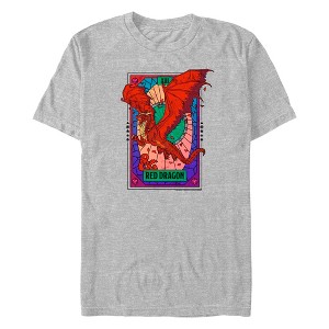 Men's Dungeons & Dragons: Honor Among Thieves Red Dragon Tarot Card T-Shirt - 1 of 3